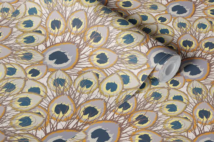 abstract peacock interiorwallpaper roll
