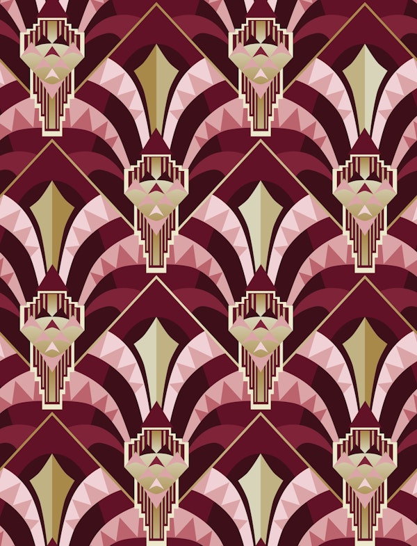 Modern Artdeco architecture arches ruby - M