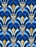 Modern Artdeco architecture arches blue - M tapeta
