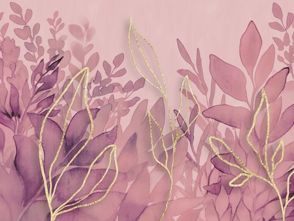 Pastel Pink Gold Foliage