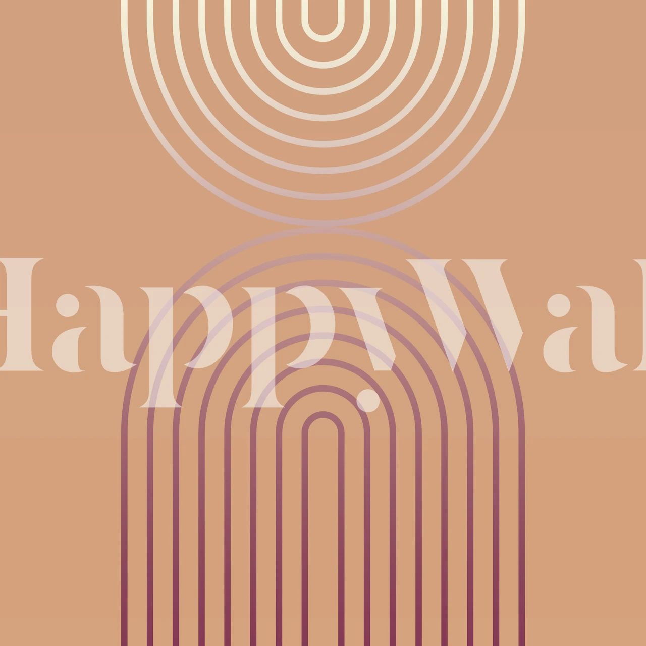 Retro geometric pattern in soft pastel colors on wallpaper