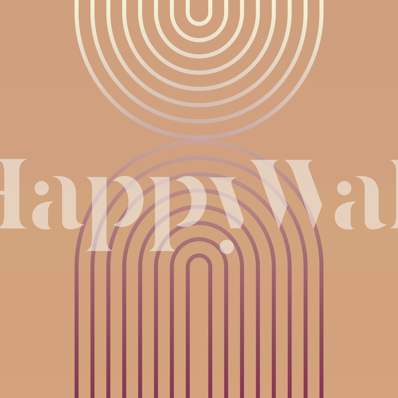 Retro geometric pattern in soft pastel colors on wallpaper