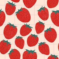 Red strawberries ταπετσαρία