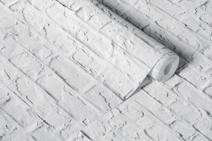 Old white brickswallpaper roll