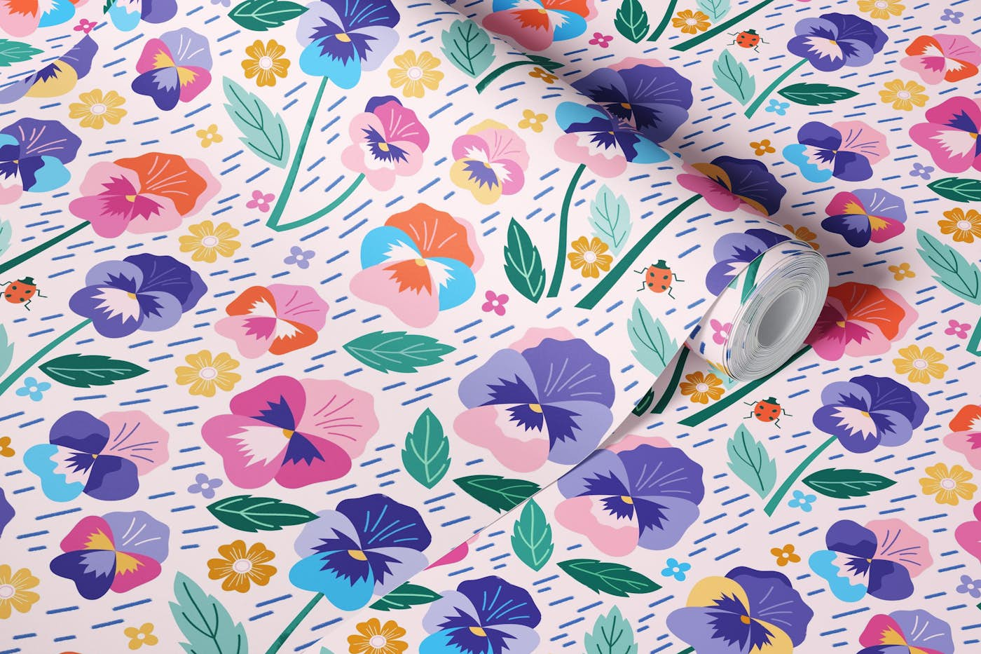 Pansy Patch wallpaper roll