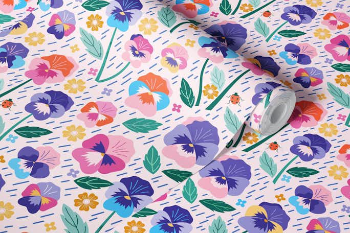 Pansy Patchwallpaper roll