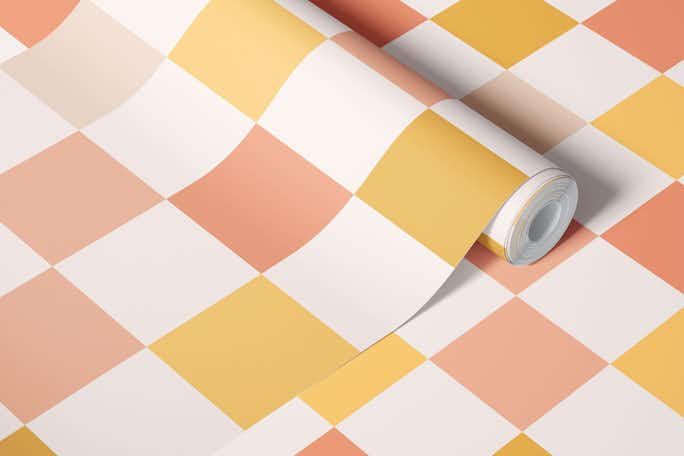 Large Boho Checkswallpaper roll