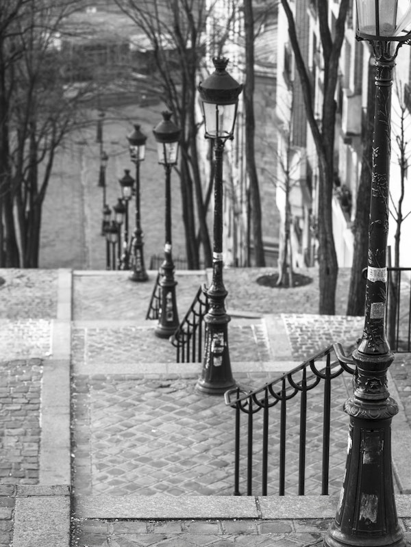 The famous staircase in Montmartre, Paris