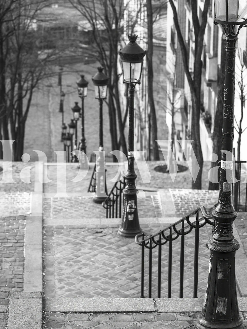 Staircase in Montmartre, Paris wallpaper design