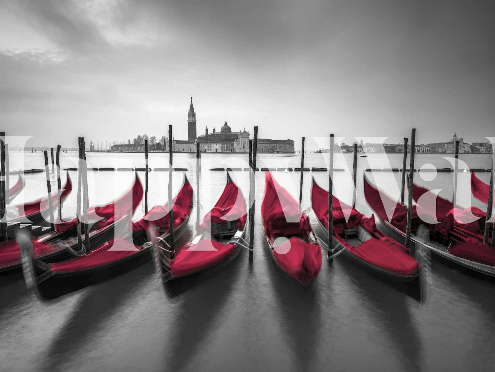 Gondolas of Venice tapet i et livlig rom
