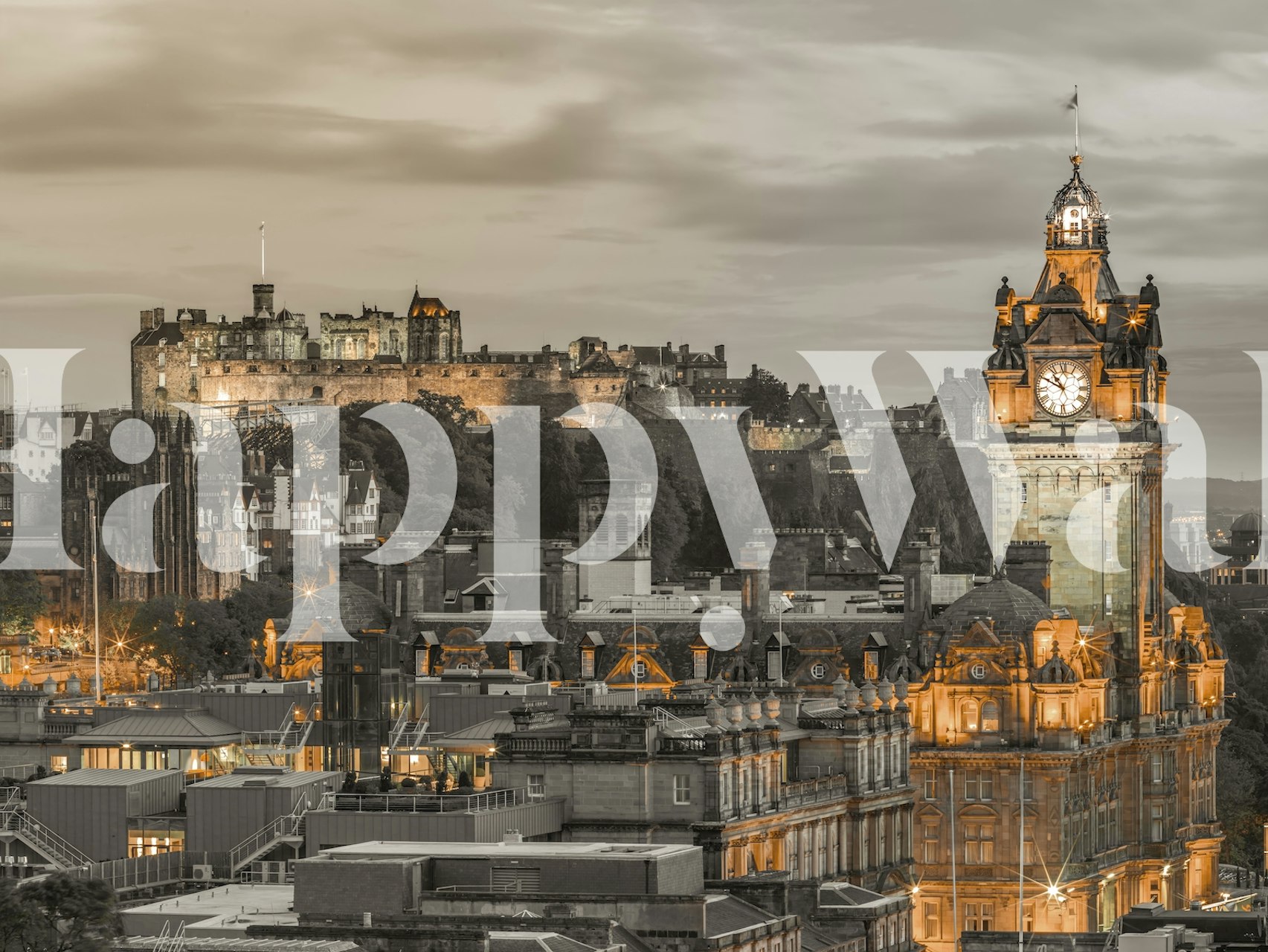 Tapeta Edinburgh Castle i The Balmoral Hotel