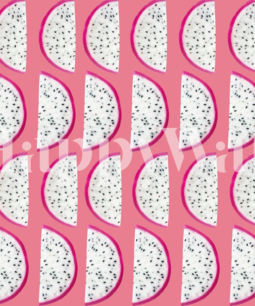 Papel de parede colorido de dragon fruit em um quarto