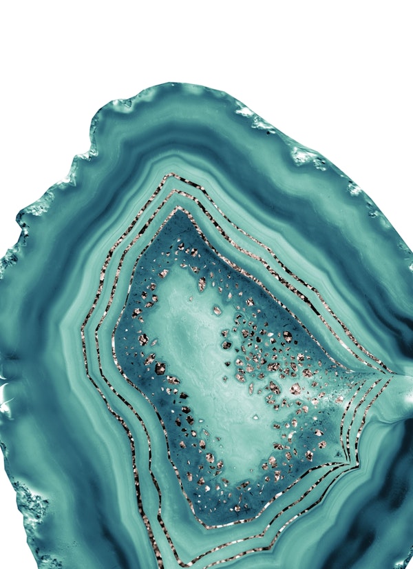 Teal Agate Rose Gold Glitter 2