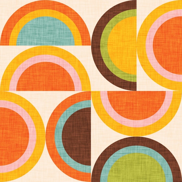 70s Semi-Rainbow Pearl - Mid Century Modern Geometry