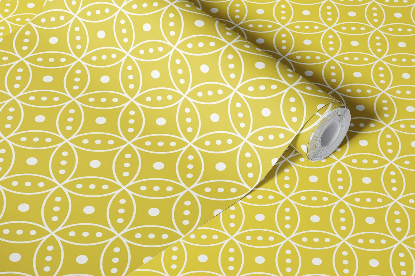 Empire yellow circles wallpaper roll