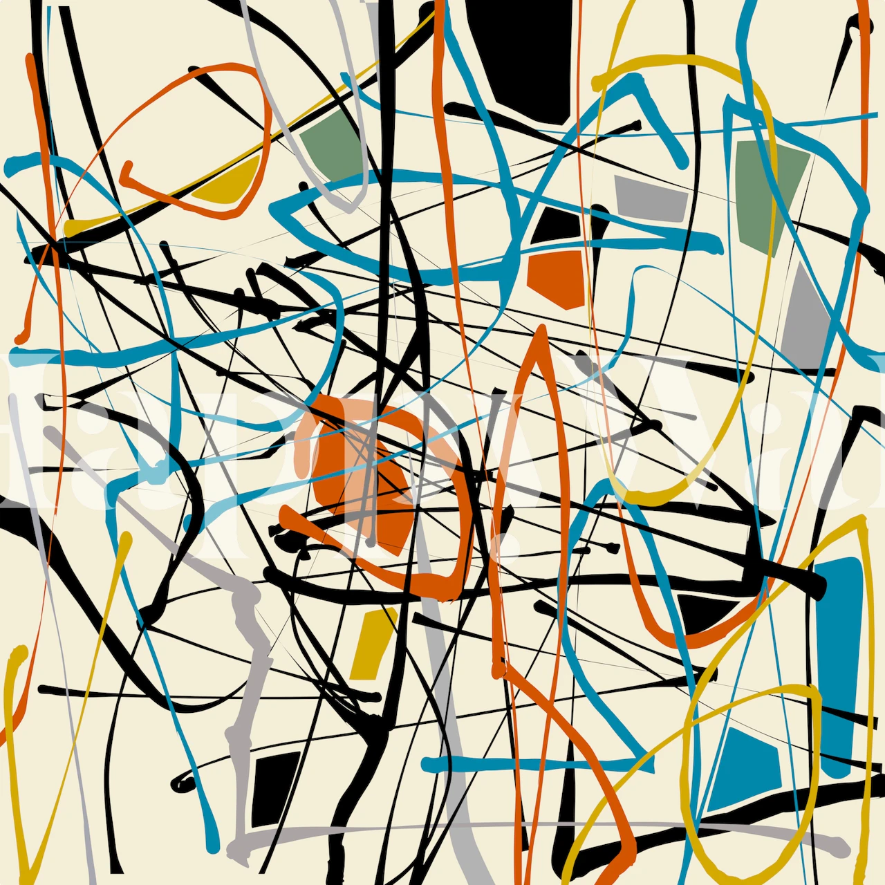 Kleurrijke abstracte doodles op een lichte achtergrond wallpaper