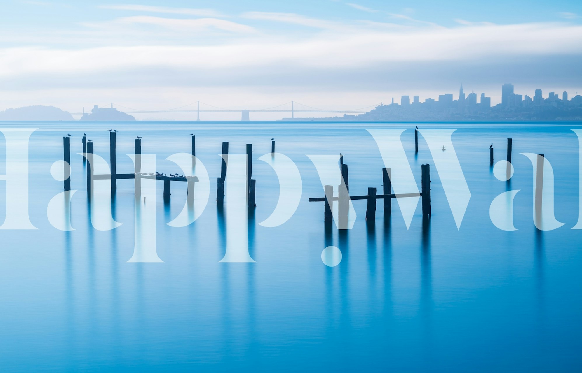 The Old Pier of Sausalito wallpaper in a room