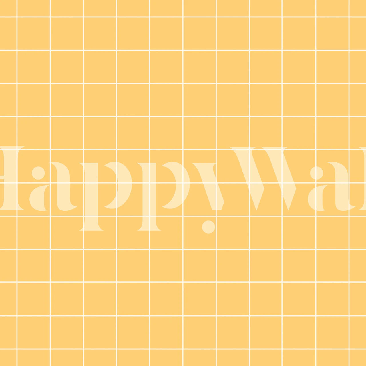 Yellow grid pattern wallpaper with white lines