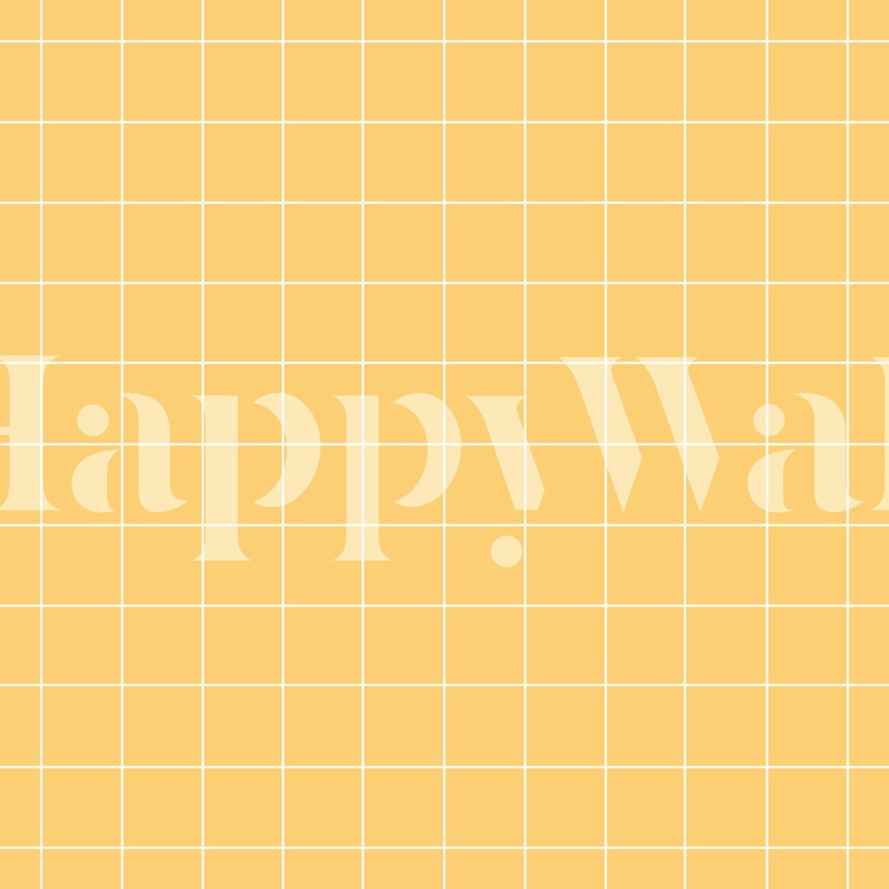 Yellow grid pattern wallpaper with white lines