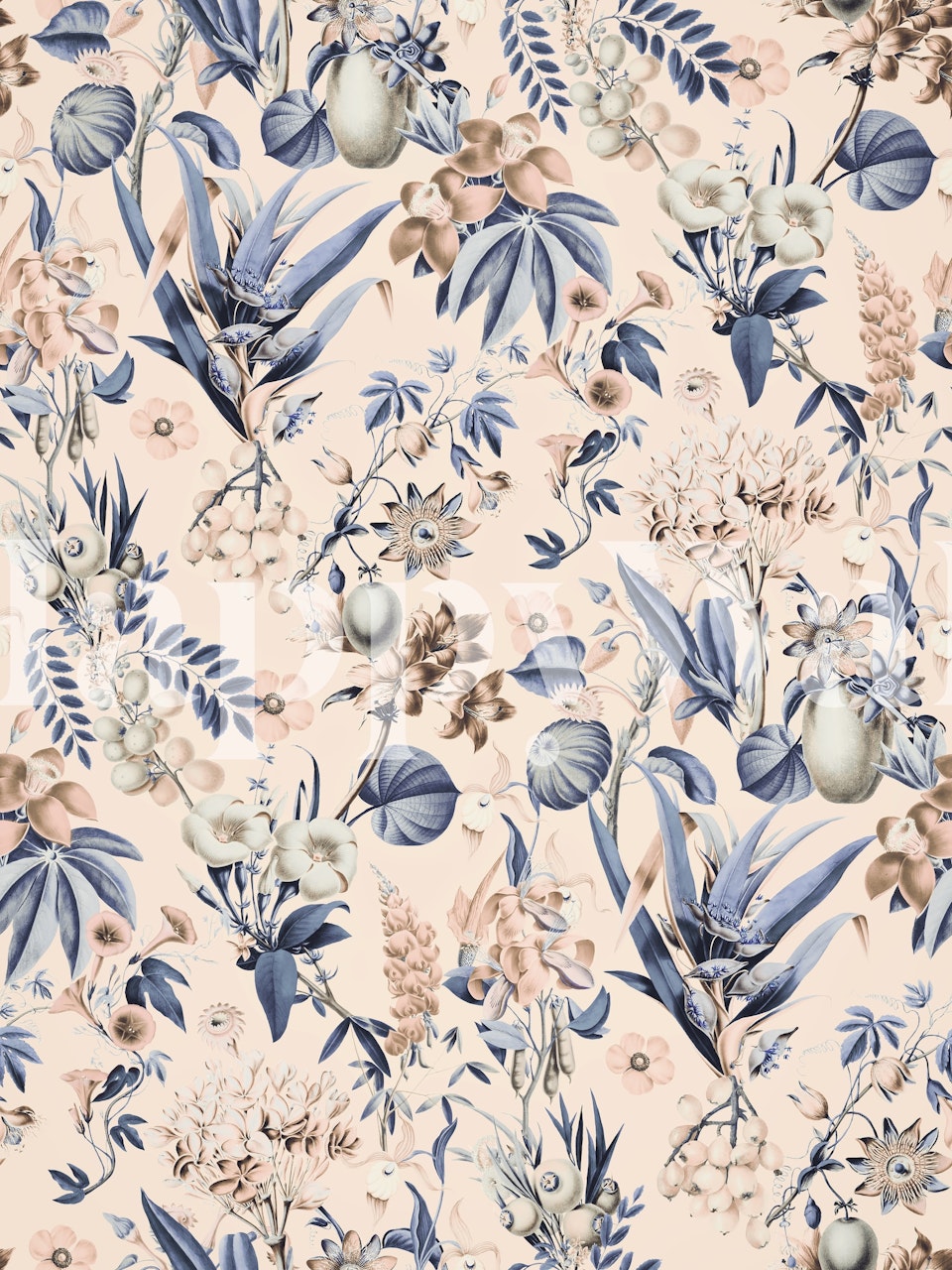 Tapeta Tropical Jungle Flower prikazana u sobi