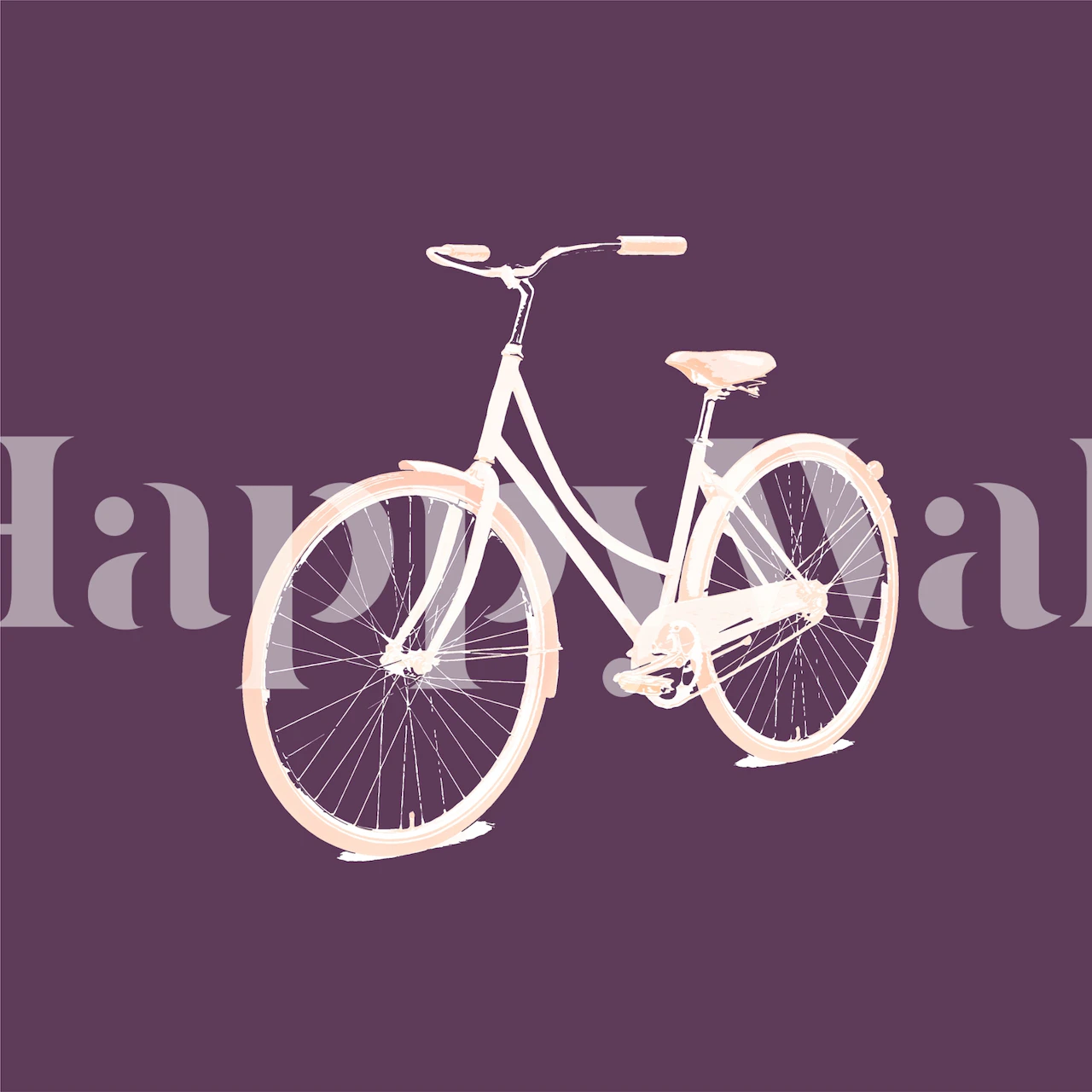 Plum solid bicycle wallpaper in a room