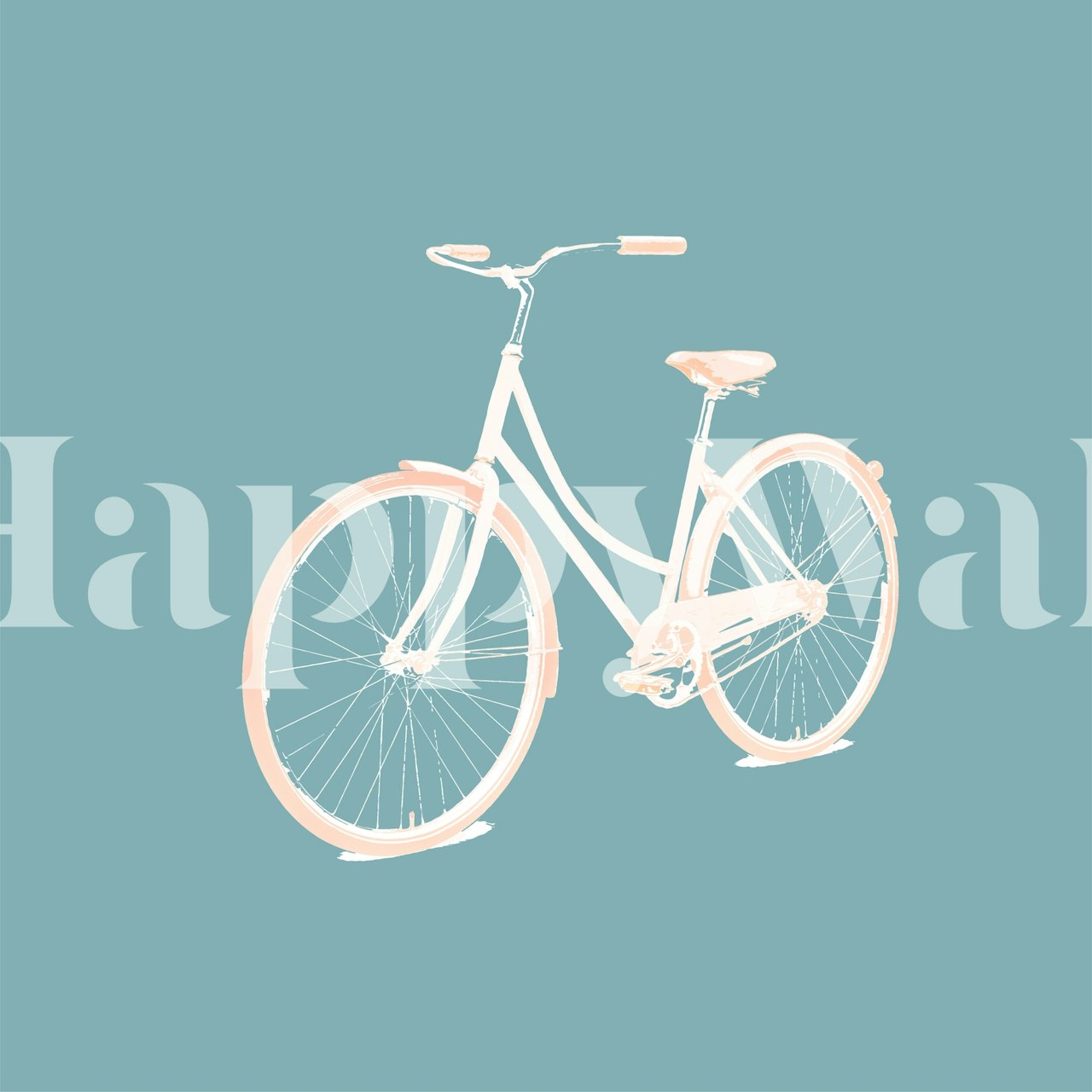 Ταπετσαρία Teal blue Bicycle σε ένα δωμάτιο