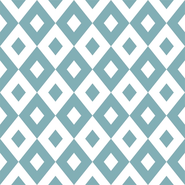 Teal blue white rhombus pattern