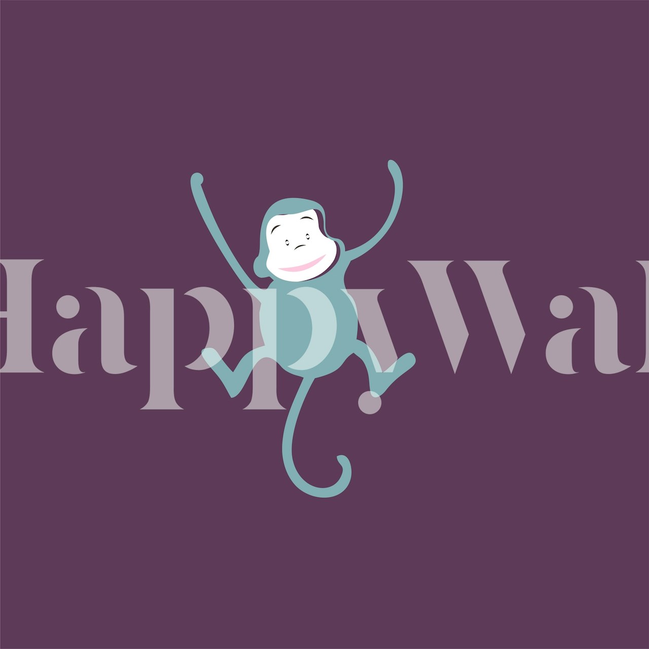 Ταπετσαρία Plum monkey art σε ένα δωμάτιο