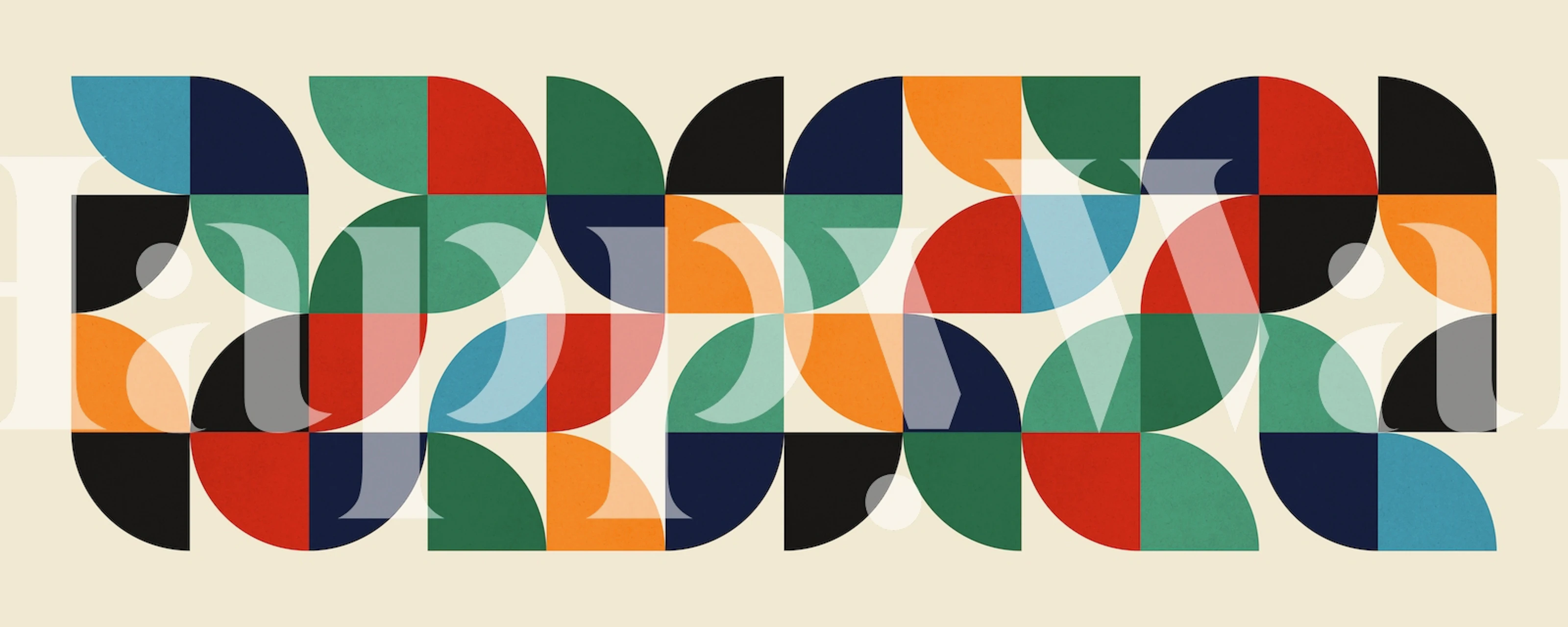 Muro astratto di forme geometriche colorate