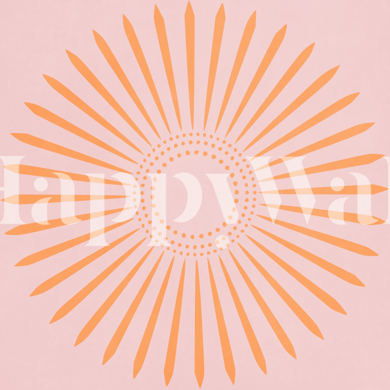 Floral Mandala 1 wall mural with warm orange hues on a gentle pastel background