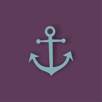 Violet purple solid color teal blue anchor ταπετσαρία