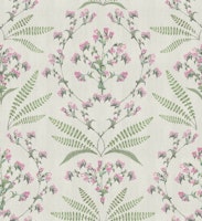 Rustic cottage florals & leaves beige linen ταπετσαρία