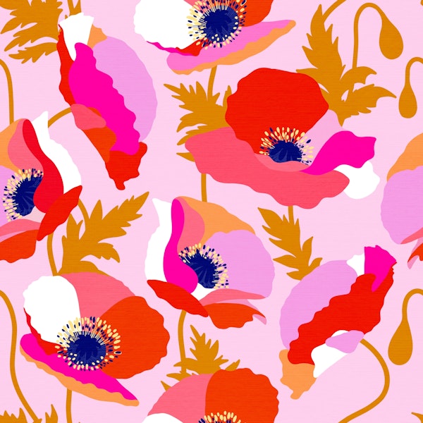Happy Poppies • Pattern in Pink