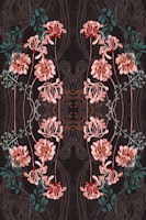 Art Nouveau floral taupe pattern tapete