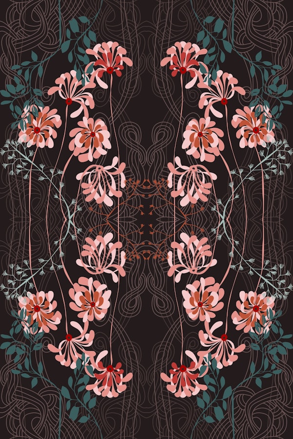 Art Nouveau floral taupe pattern