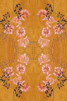 Art Nouveau floral honey wallpaper