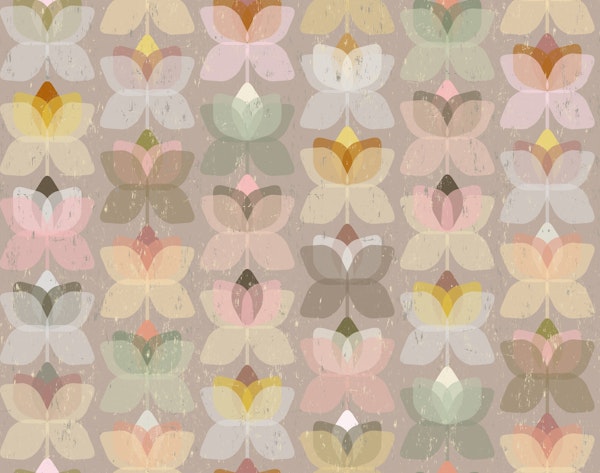 Geometric Lotus, distressed