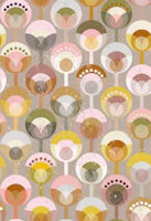 geometric flowers earthy tones wallpaper