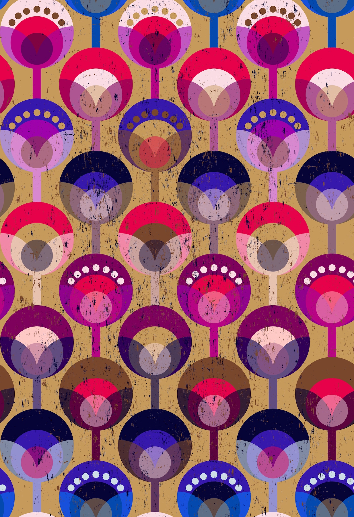 Geometric Flowers Pop Color Wallpaper Free Shipping Happywall geometric-flowers-pop-color-wallpaper-free-shipping-happywall