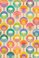 Sunny geometric flowers wallpaper