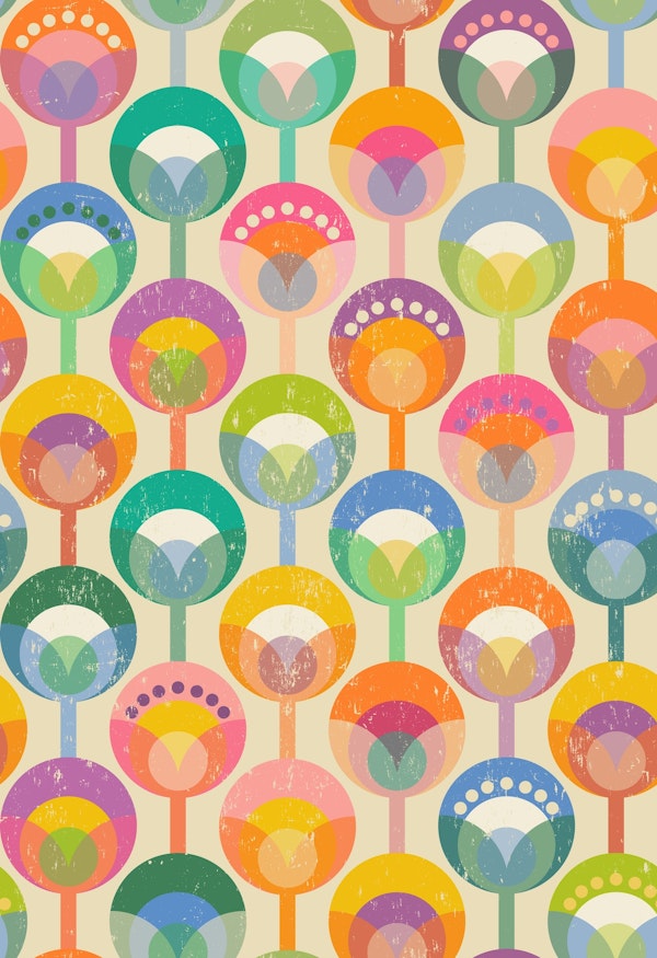 Sunny geometric flowers