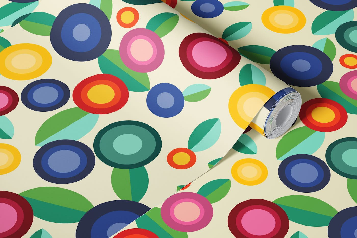 Floral spots abstract meadow wallpaper roll