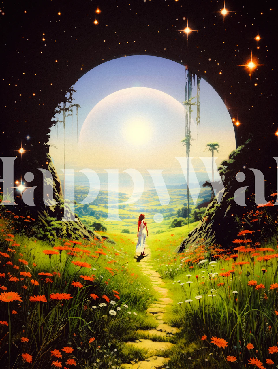 Finding Paradise wallpaper in a room