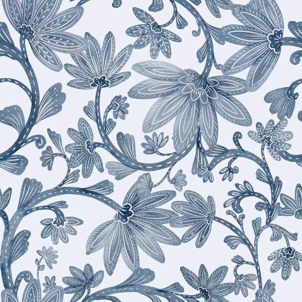 Indigo flower repeat pattern
