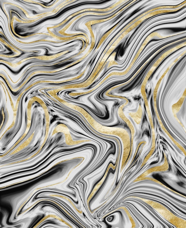 Gray Black White Gold Marble 1