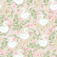 Whimsical swans and flower behang