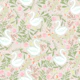 Whimsical swans and flower