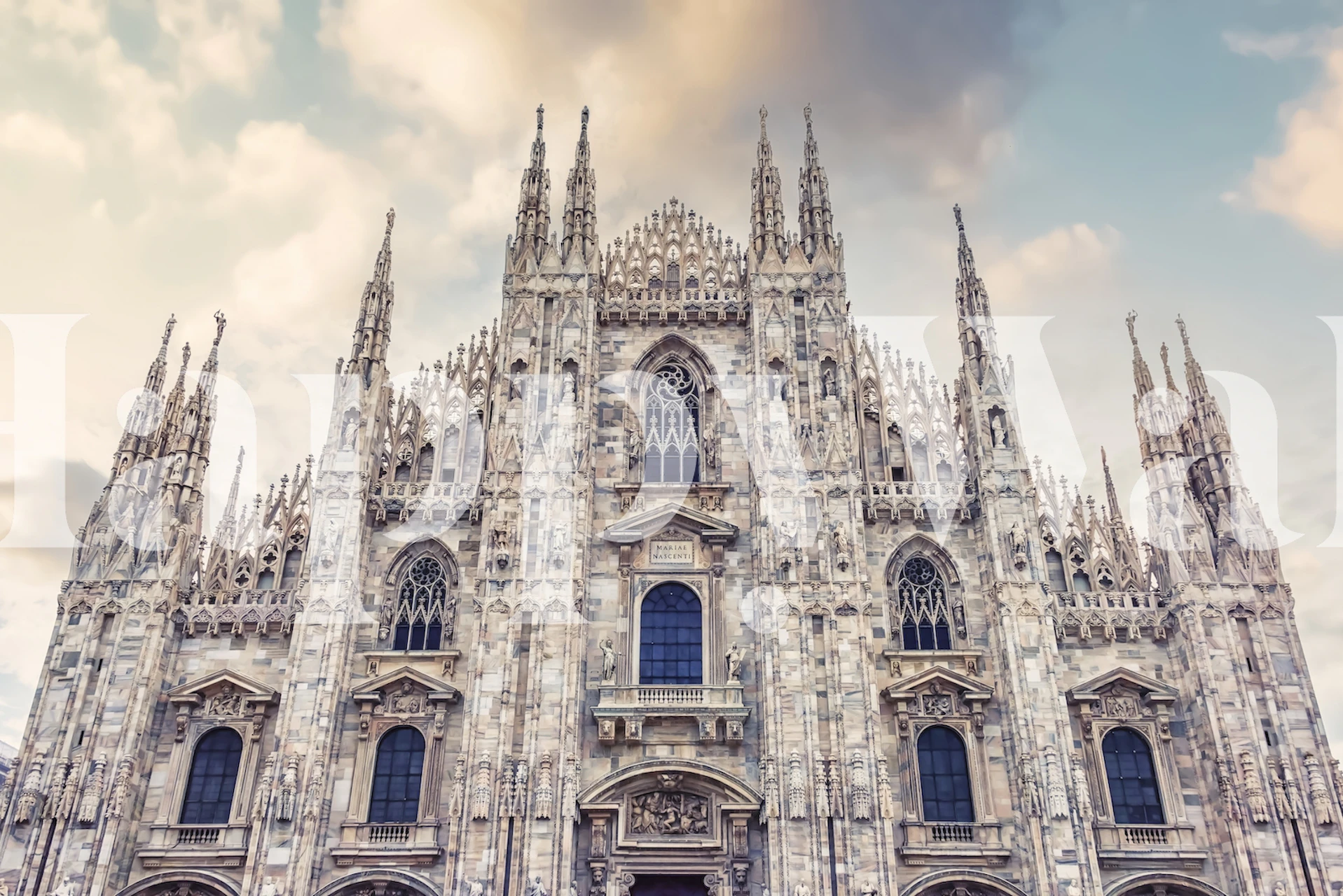 Milan Cathedral wallpaper design in a room