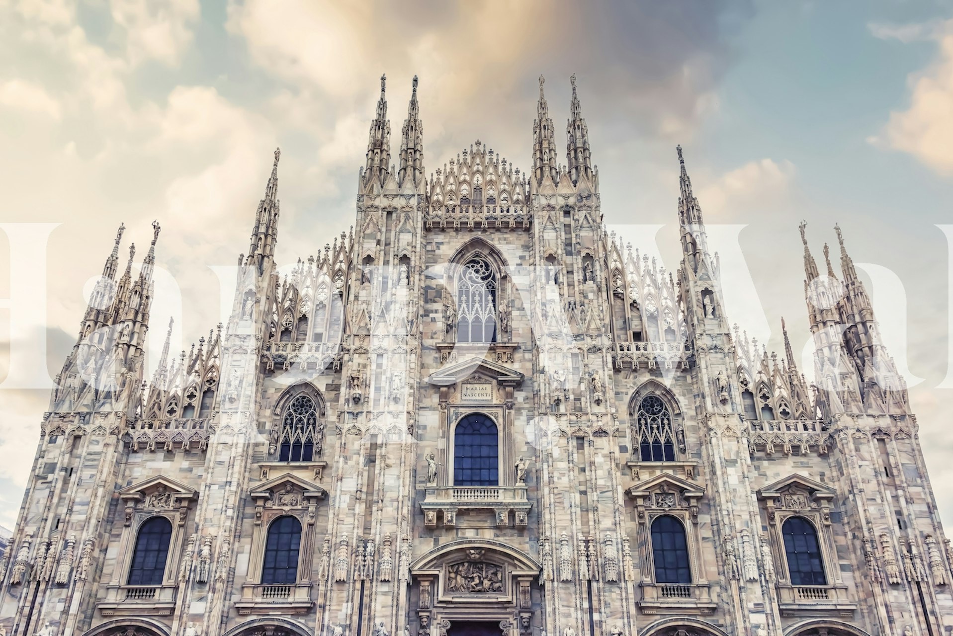 Milan Cathedral wallpaper design in a room