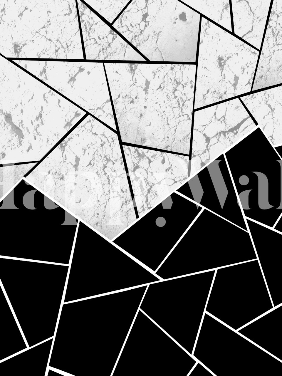 Papier peint Yin Yang Marble Geometric dans une pièce